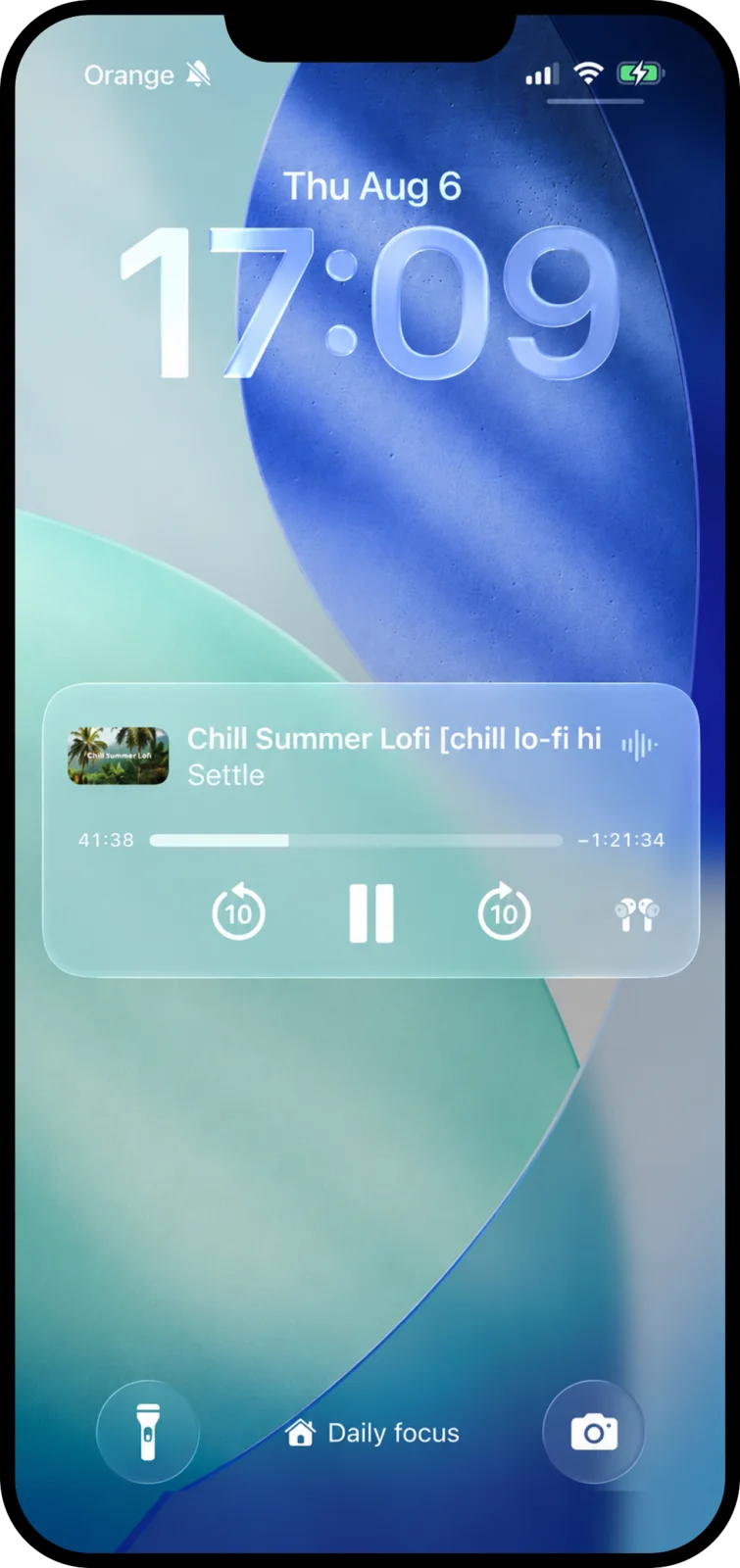 Music Tube app playing a video as music on the lock screen with the screen off